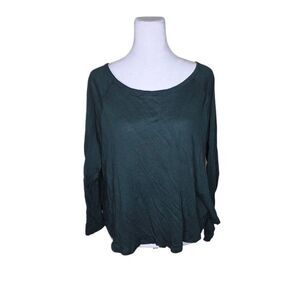 Obey No89 Wide Long Sleeve Scoop Neck Casual Shirt Womens XS Black